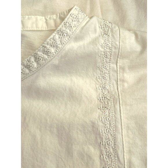 Day Birger et Mikkelsen Cream Long-Sleeve Button-Down Embroidered Top Medium - Picture 8 of 8